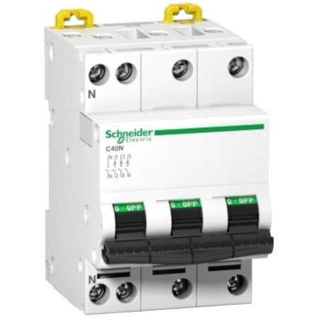 Schneider Electric C40N - Interruttore Magnetotermico Modulare Curva C - 3 Poli + Neutro (3P+N) - 16A